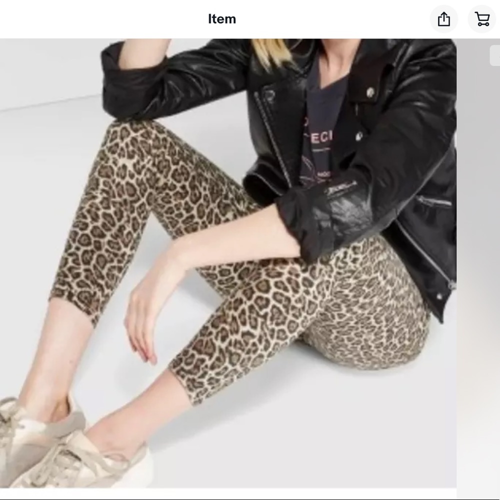 Wild fable cheetah skinny jeans size 4 brown and tan